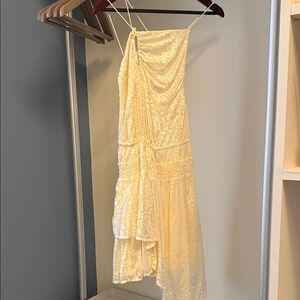 IRO Pale Yellow Asymmetrical Slip Dress